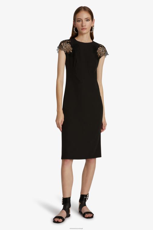 kobiety Ermanno Scervino czarny sukienka z koronkowymi detalami LN28V7