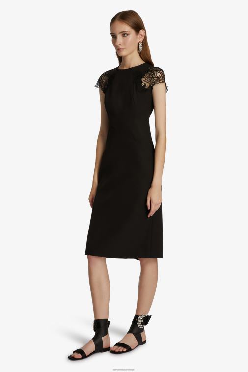 kobiety Ermanno Scervino czarny sukienka z koronkowymi detalami LN28V7