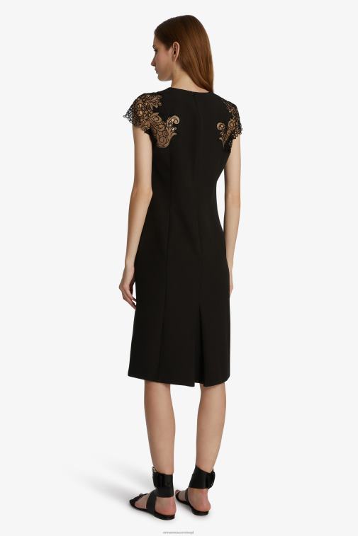 kobiety Ermanno Scervino czarny sukienka z koronkowymi detalami LN28V7