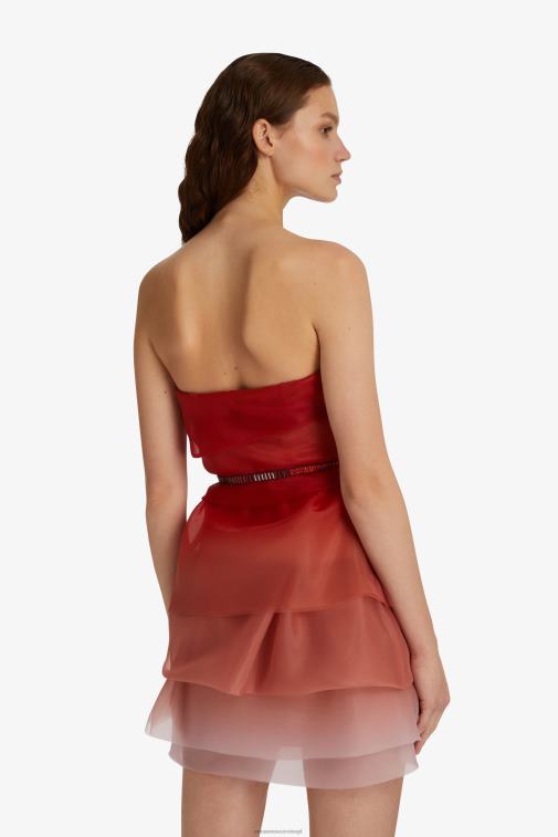 kobiety Ermanno Scervino czerwony stonowana tiulowa sukienka mini LN28V14