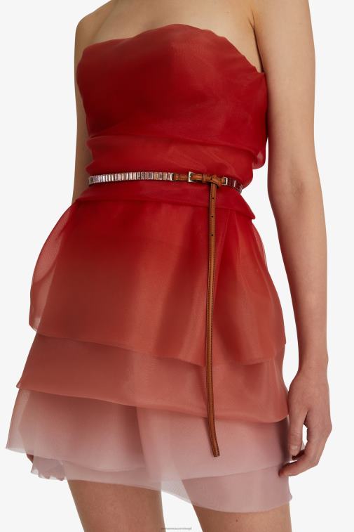 kobiety Ermanno Scervino czerwony stonowana tiulowa sukienka mini LN28V14