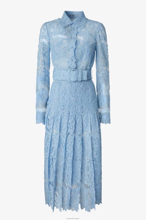 kobiety Ermanno Scervino jasny niebieski koronkowa sukienka koszulowa LN28V9