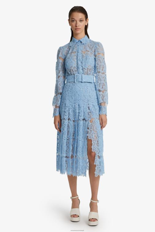 kobiety Ermanno Scervino jasny niebieski koronkowa sukienka koszulowa LN28V9