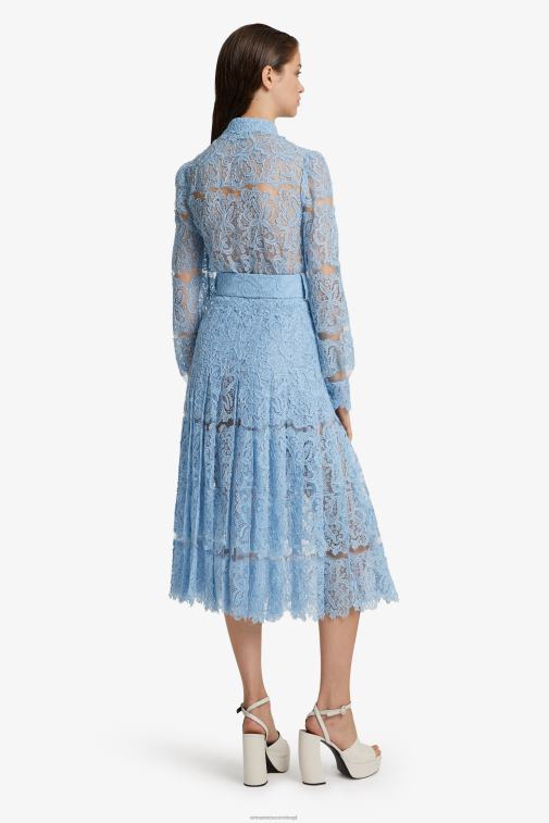 kobiety Ermanno Scervino jasny niebieski koronkowa sukienka koszulowa LN28V9