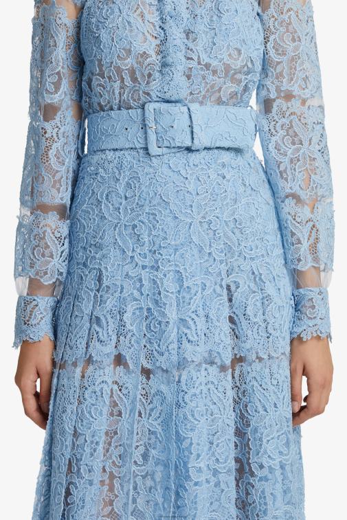 kobiety Ermanno Scervino jasny niebieski koronkowa sukienka koszulowa LN28V9