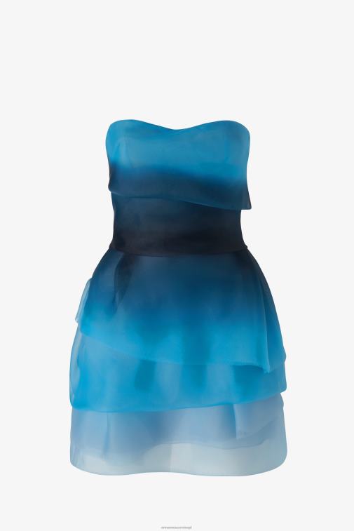 kobiety Ermanno Scervino niebieski stonowana tiulowa sukienka mini LN28V13