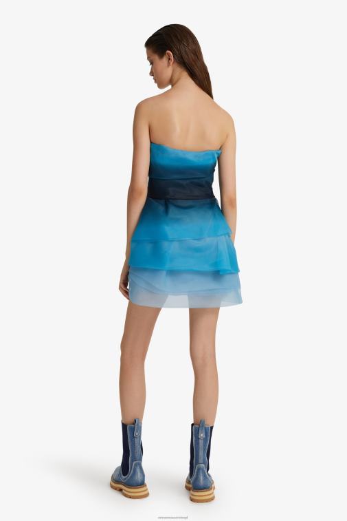 kobiety Ermanno Scervino niebieski stonowana tiulowa sukienka mini LN28V13