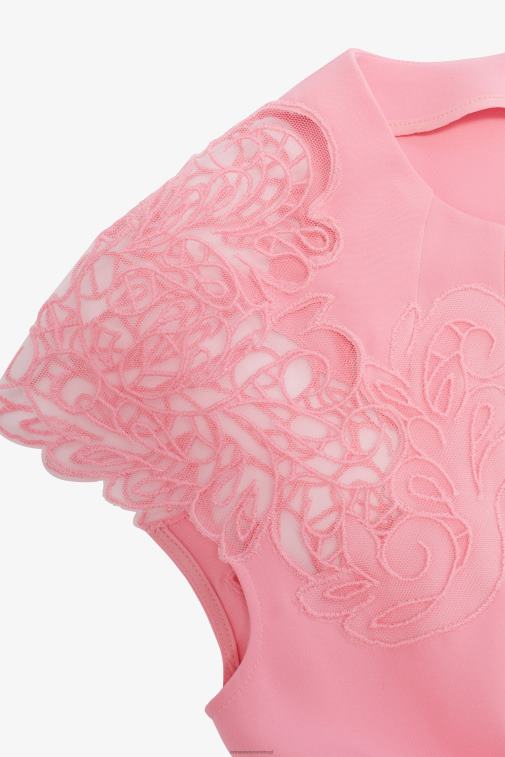 kobiety Ermanno Scervino różowy sukienka midi z koronkowymi detalami LN28V8